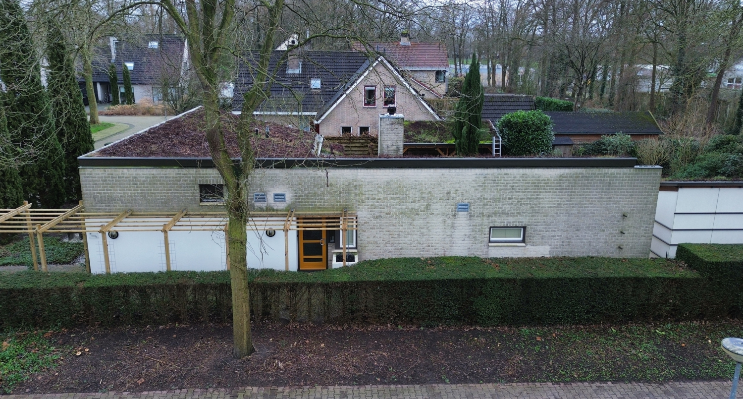 Gevel voordat het gereinigd is met softwash